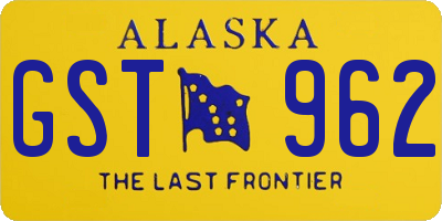 AK license plate GST962