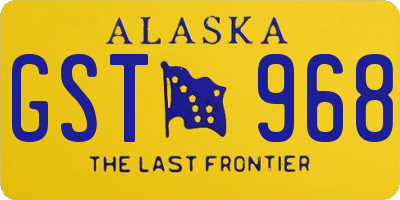 AK license plate GST968