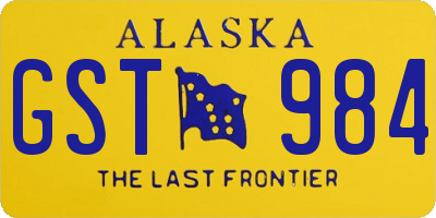 AK license plate GST984