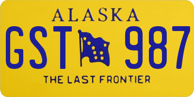 AK license plate GST987