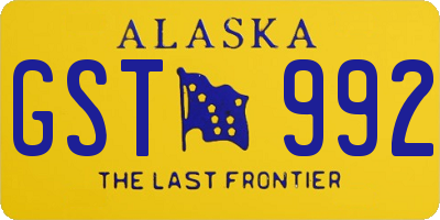 AK license plate GST992