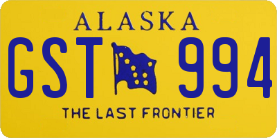 AK license plate GST994