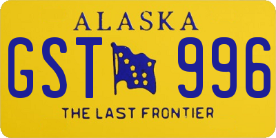AK license plate GST996