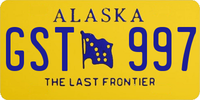AK license plate GST997