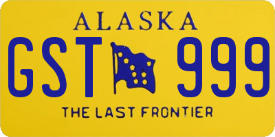 AK license plate GST999