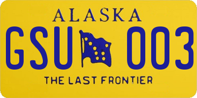 AK license plate GSU003