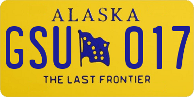 AK license plate GSU017