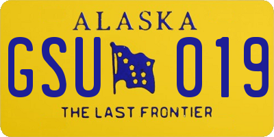 AK license plate GSU019