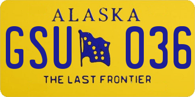 AK license plate GSU036