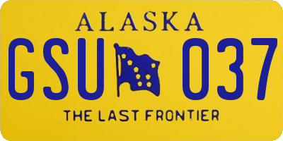 AK license plate GSU037
