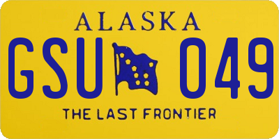 AK license plate GSU049