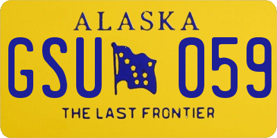 AK license plate GSU059