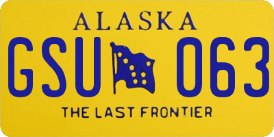 AK license plate GSU063