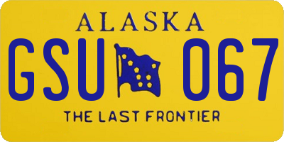 AK license plate GSU067