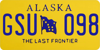 AK license plate GSU098