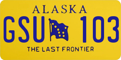 AK license plate GSU103