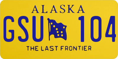 AK license plate GSU104