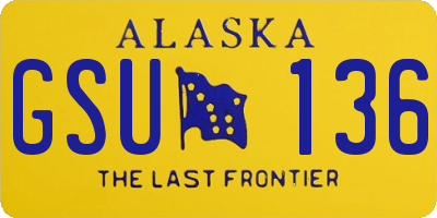 AK license plate GSU136