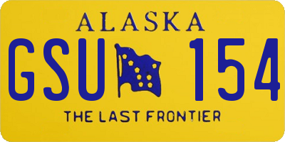 AK license plate GSU154