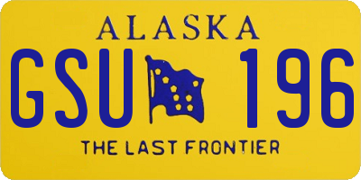 AK license plate GSU196