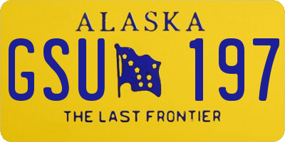 AK license plate GSU197