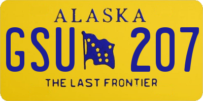 AK license plate GSU207