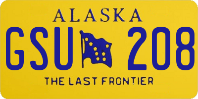 AK license plate GSU208
