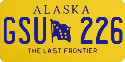 AK license plate GSU226