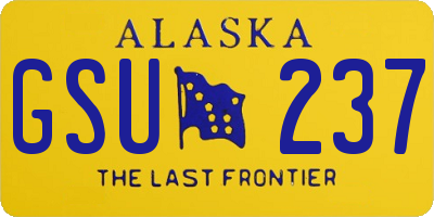 AK license plate GSU237