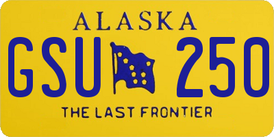 AK license plate GSU250