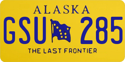 AK license plate GSU285