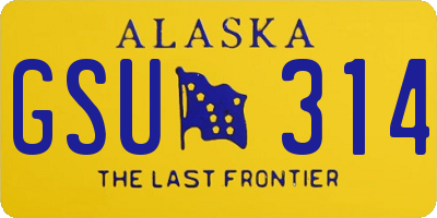 AK license plate GSU314