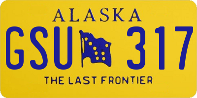 AK license plate GSU317