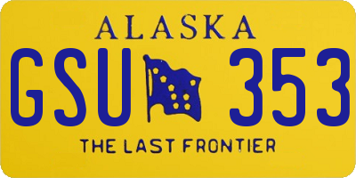AK license plate GSU353