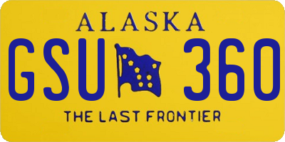 AK license plate GSU360