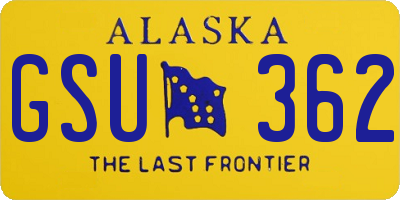 AK license plate GSU362