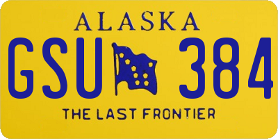 AK license plate GSU384