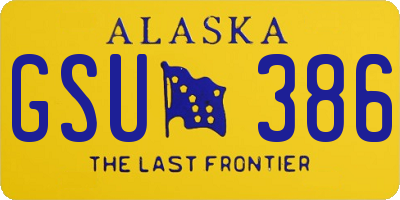 AK license plate GSU386