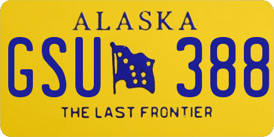 AK license plate GSU388