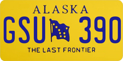 AK license plate GSU390
