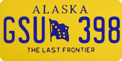 AK license plate GSU398