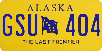 AK license plate GSU404
