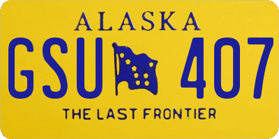 AK license plate GSU407