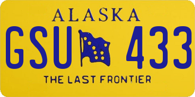 AK license plate GSU433