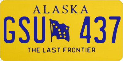 AK license plate GSU437