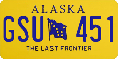 AK license plate GSU451