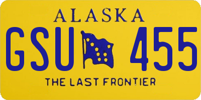 AK license plate GSU455