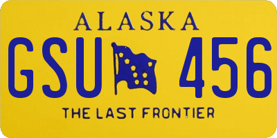 AK license plate GSU456