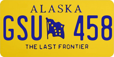 AK license plate GSU458