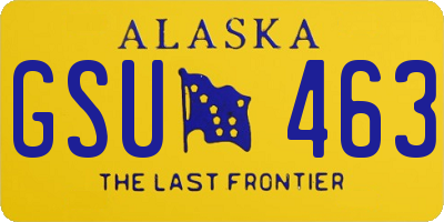 AK license plate GSU463